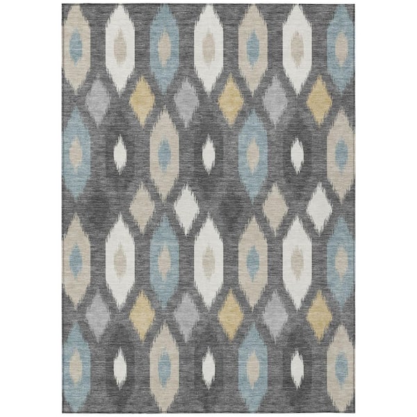 Chantille Machine Washable Indoor/Outdoor Abstract ACN3108 Gray 10 ft. x 14 ft. Area Rug