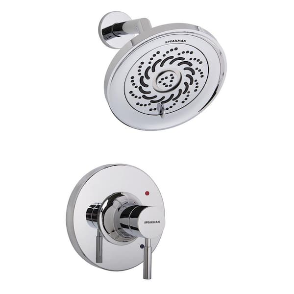 Speakman Neo 1-Handle Universal Shower Trim in Polished Chrome with Exhilaration Showerhead (Valve Not Included)