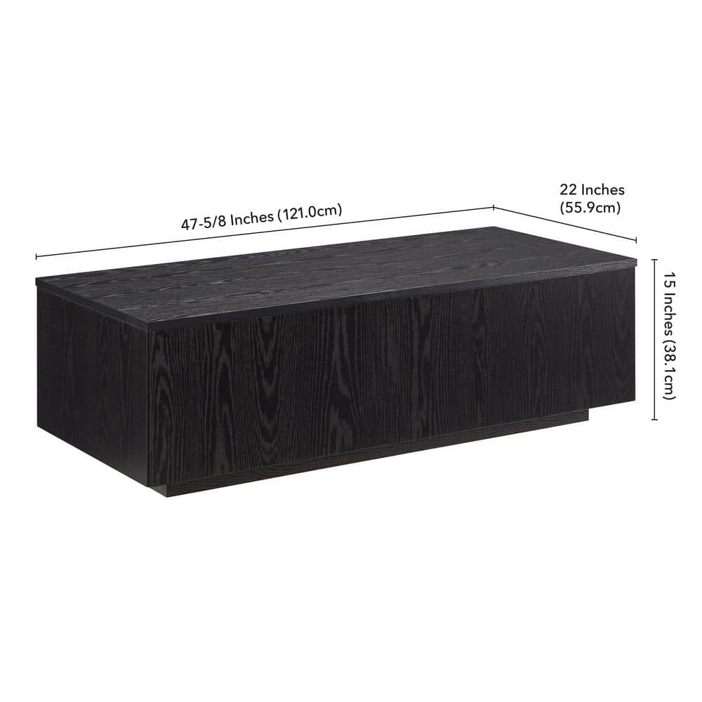 Paxton Black Grain Rectangular MDF Coffee Table