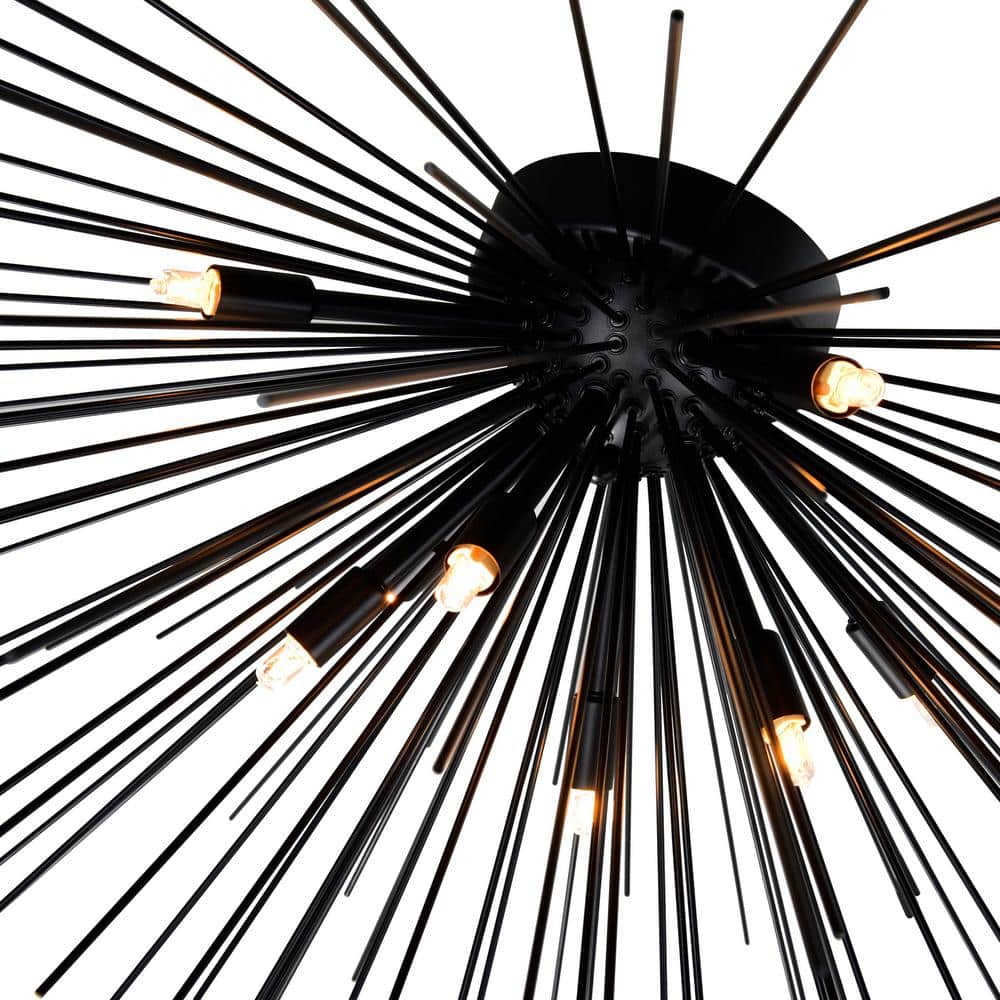 Modern Starburst Black LED Flush Mount Light 40"