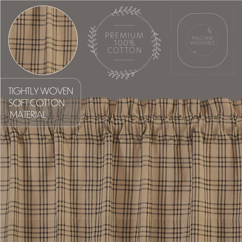 Sawyer Mill Charcoal Plaid Cotton Rod Pocket Valance