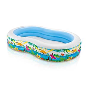 8.6 ft. L x 5.25 ft. W x 18 in. D Swim Center Inflatable Ocean Side Swimming Pool