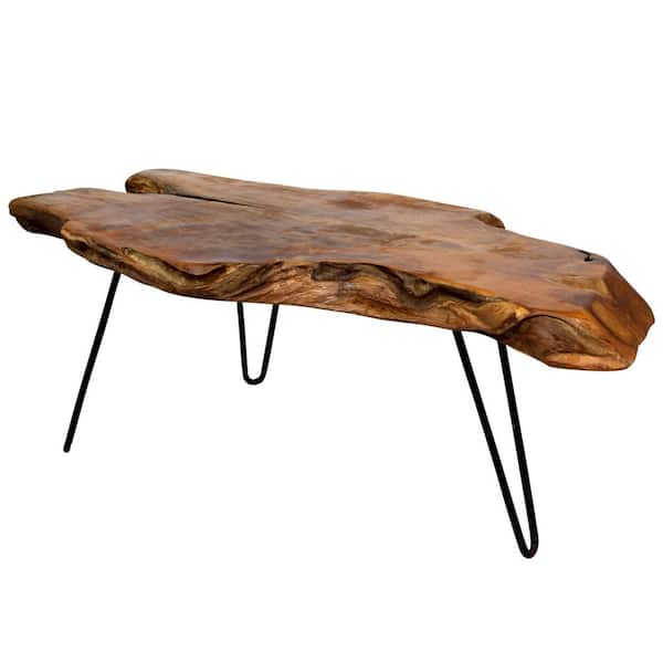 Medium Specialty Wood Coffee Table, Wood Slab Coffee Table Home Depot