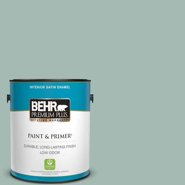BEHR PREMIUM PLUS 1 gal. #S430-3 Garden Twilight Satin Enamel Low Odor Interior Paint & Primer
