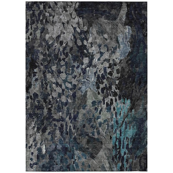 Chantille Machine Washable Indoor/Outdoor Abstract ACN2737 Pewter 8 ft. x 10 ft. Area Rug