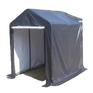 6 ft. x 8 ft. Heavy-Duty Outdoor Storage Shed Outdoor Carport For Motorcycle, Bike, Garden Tools, ATV, Gray