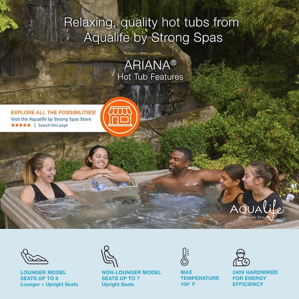 AquaLife Ariana 6-Person 30-Jet 70-Port Bench-style 240V Spa with