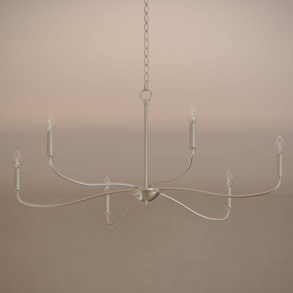 Ilia 60-Watt 6-Light Brushed Nickel Extra Large Transitional Chandelier price history on PriceWatchPro
