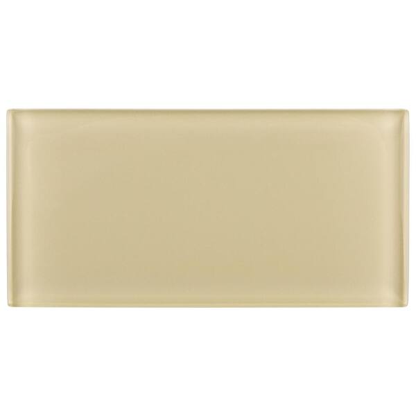 Merola Tile Take Home Tile Sample - Tessera Subway Sandstone 6 in x 3 Glass