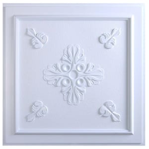 Belfast 2 ft. x 2 ft. Lay-in or Glue-up Ceiling Tile in White (40 sq. ft. / case)