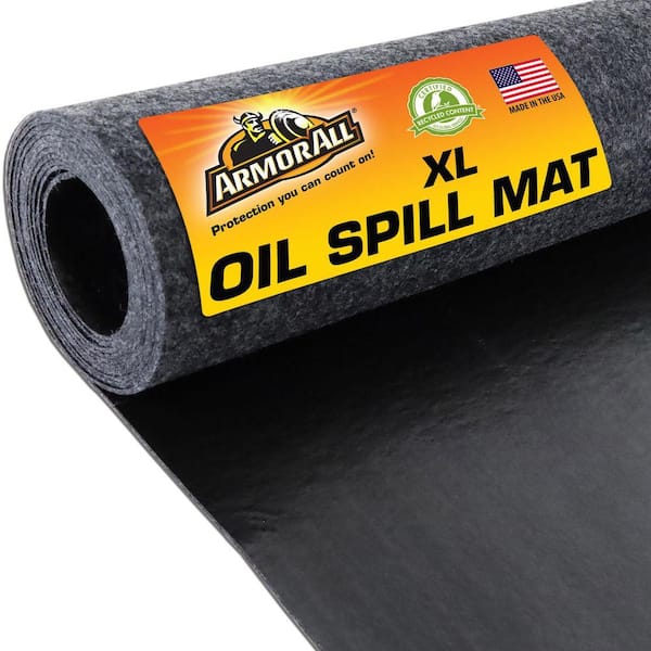 Oil Spill Mat 4 ft. 11 in. W x 2 ft. 6 in. L Charcoal Commercial/Residential Absorbent Waterproof Garage Floor Mat