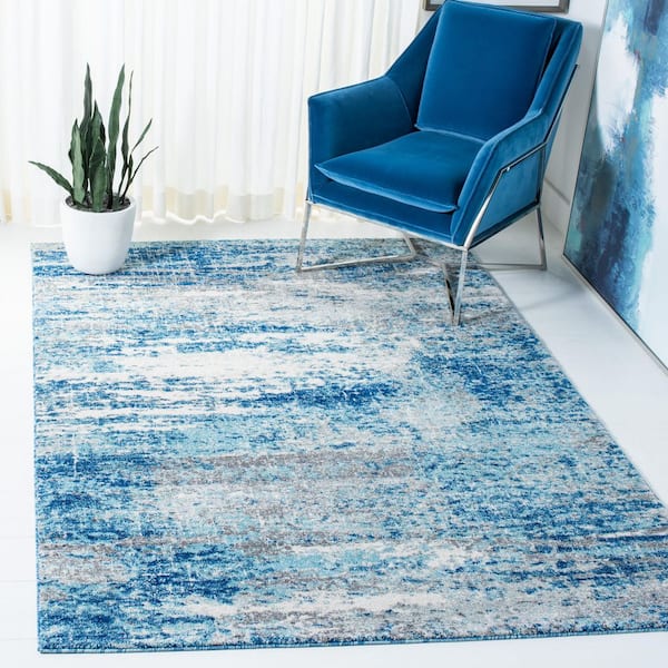 Evoke Light Blue/Gray 9 ft. x 12 ft. Solid Area Rug