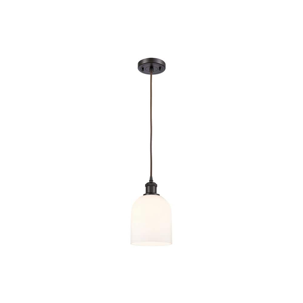 Bella 100-Watt 1-Light Oil Rubbed Bronze Standard Mini Pendant Light with Painted Glass Shade, No Bulbs Included price history on PriceWatchPro