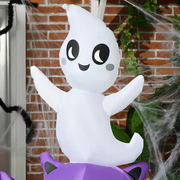 HOMCOM 6 ft. Halloween LED Ghost Bat Pumpkin Black Cat Totem Pole  Inflatable 844-701V80MX - The Home Depot