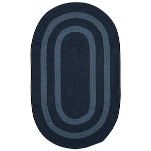 Paige Midnight Blue 4 ft. x 6 ft. Oval Braided Area Rug