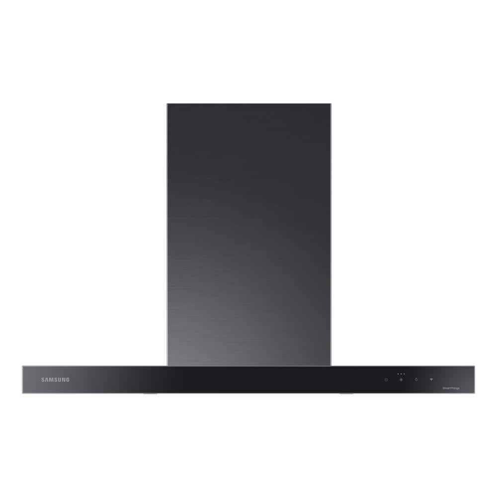 "Samsung 36"" BESPOKE Wall Mount Range Hood in Clean Deep Charcoal, Clean Deep Charcoal Panel/Black Stainless Steel Duct"