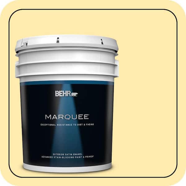 BEHR MARQUEE 5 gal. #370A-2 Pale Daffodil Satin Enamel Exterior Paint & Primer