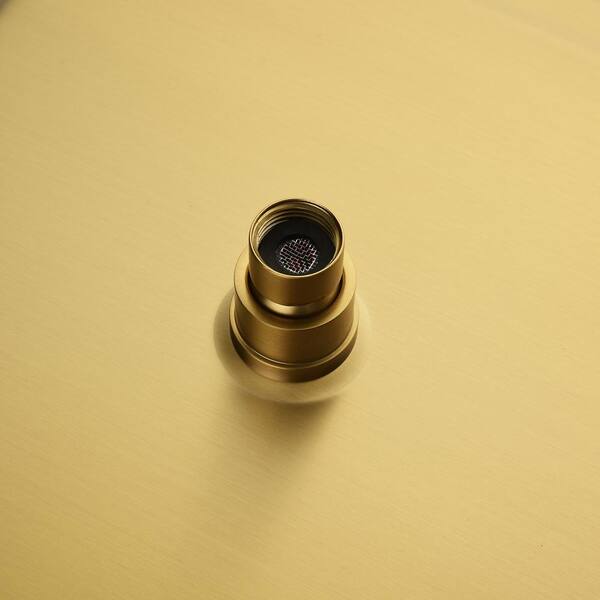 1-Spray Patterns with 2.5 GPM 11.8 in. Ceiling Mount Fixed Shower Head with Shower Arm in Brushed Gold