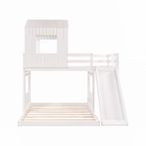 White Twin Over Full Wood Bunk Bed