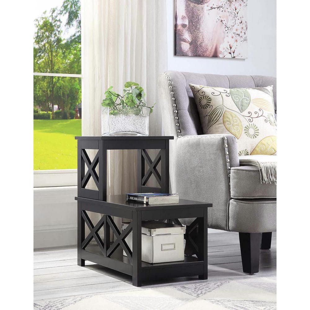 Oxford 23.75 in. White Wood 2 Step Chairside End Table - thumbnail 7