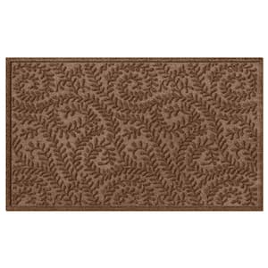 WaterHog Boxwood Dark Brown 35 in. x 59 in. PET Polyester Indoor Outdoor Door Mat