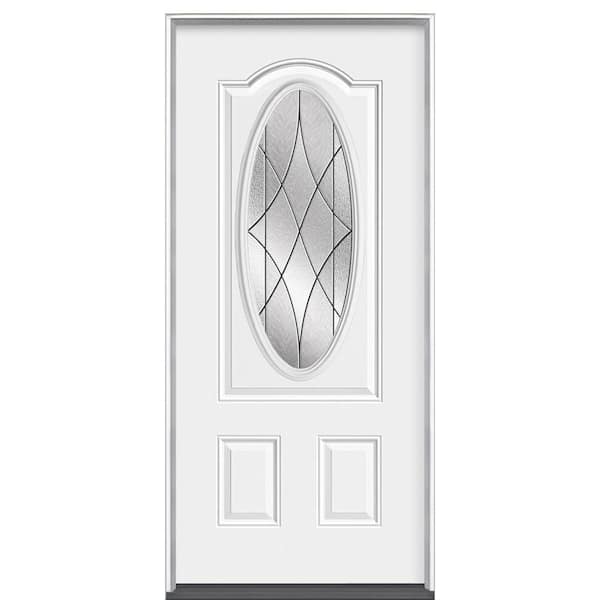 36 in x 80 in. Promo Primed Classic Steel Prehung Front Exterior Door