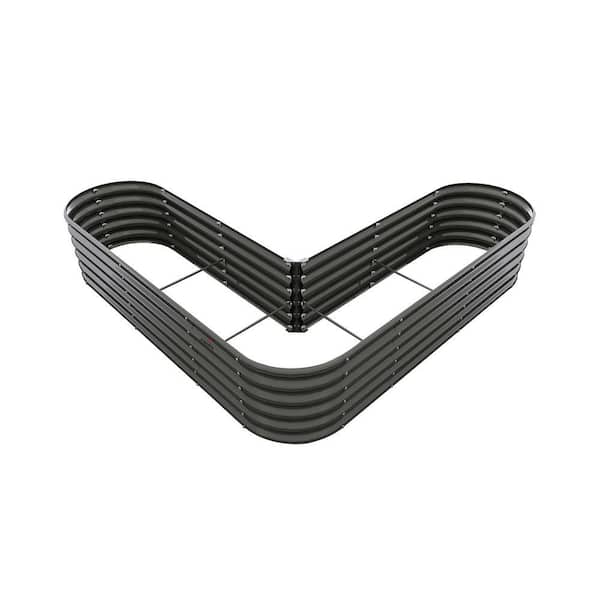 81 in. x 81 in. x 18 in. Gray Metal Heart-Shaped Outdoor Galvanized Raised Garden Beds Planter Box for Planting (4-Pack)