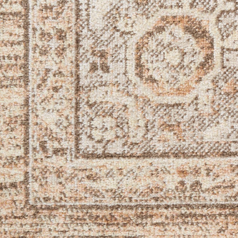 Beige Medallion Washable Synthetic Rectangular Area Rug 6'7" x 9'