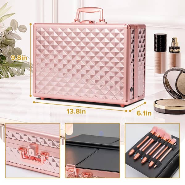 FUNKOL Rose Gold Portable Rechargeable Cosmetic Case with FUNKOL Rose Gold Portable Rechargeable Cosmetic Case with