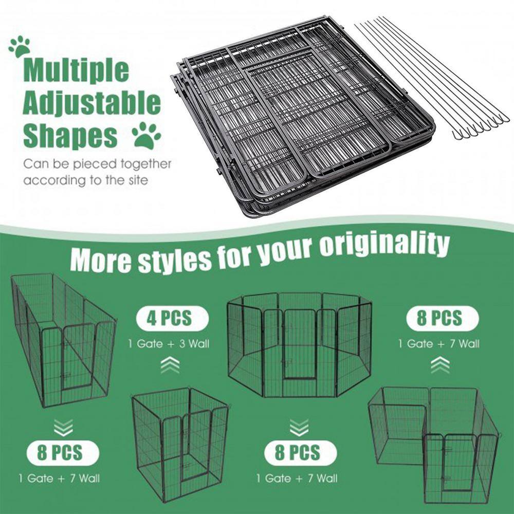 Heavy Duty Black Metal 40" Pet Playpen with Door