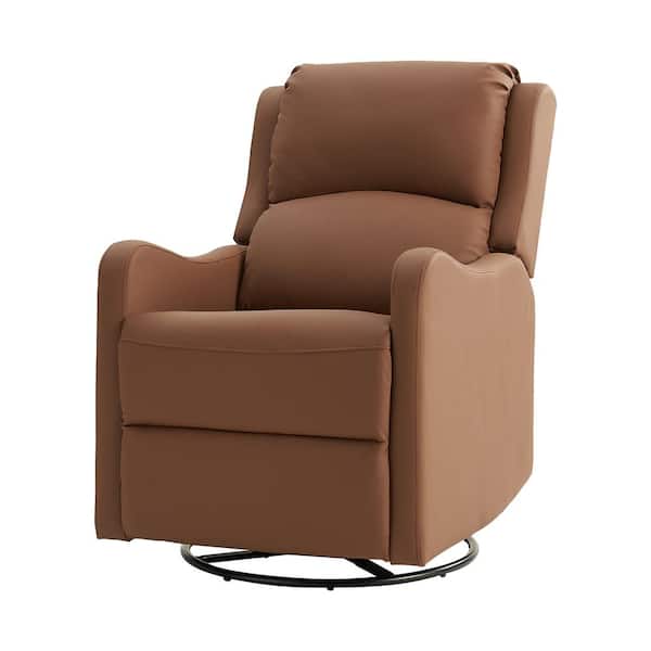 JAYDEN CREATION Benita Brown Traditional 360° Swivel Rocker Recliner