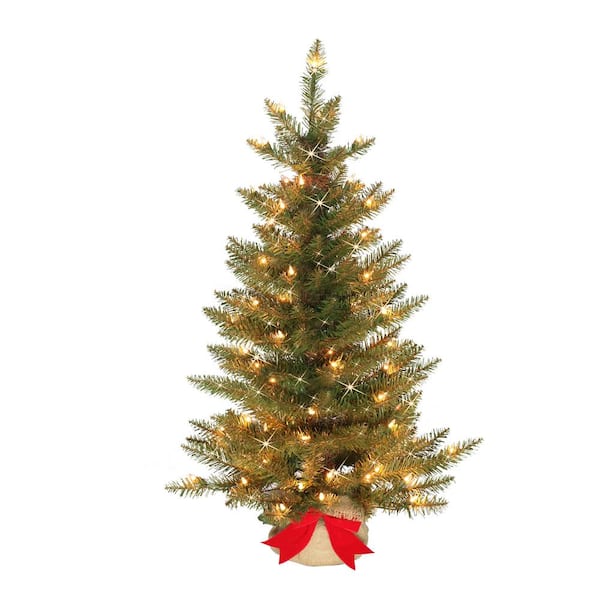 Puleo International 3 ft. Prelit Fraser Fir Pencil Artificial Christmas Tree