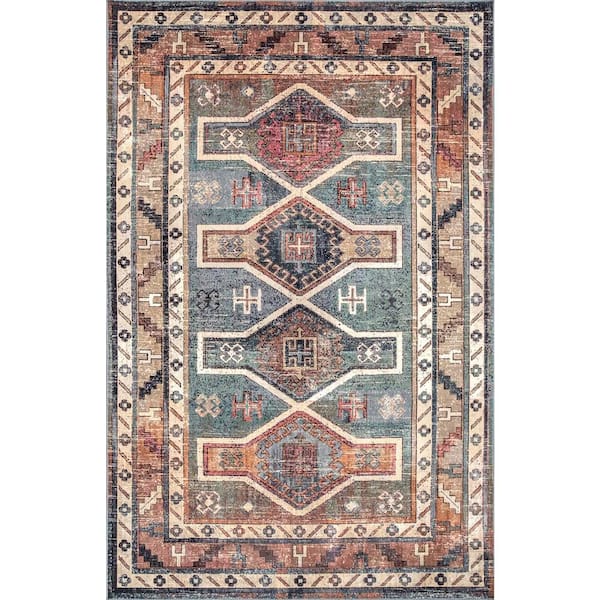 nuLOOM Monica Tribal Blue 8 ft. x 11 ft. Area Rug