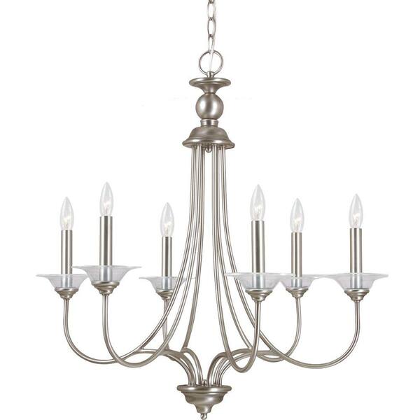 Generation Lighting Lemont 6-Light Antique Brushed Nickel Single Tier Chandelier