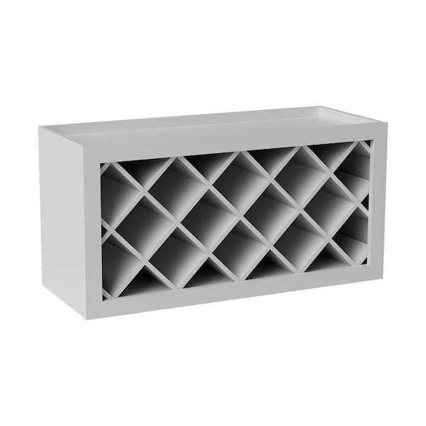 30 in. W x 12 in. D x 15 in. H in White Shaker Flex Kitchen Cabinet Shelving Wall Wine Rack