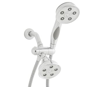 3-spray 3.78 in. Dual Shower Head and Handheld Shower Head in Polished Chrome