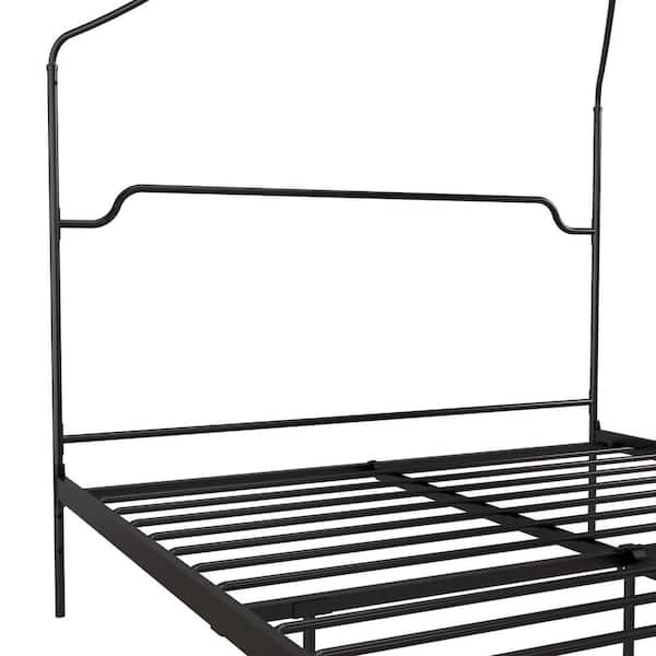 Novogratz Camilla Black Metal Canopy Full Size Bed 4460029n The Home Depot