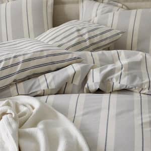 Wide Stripe Yarn Dyed Cotton Percale Duvet Cover