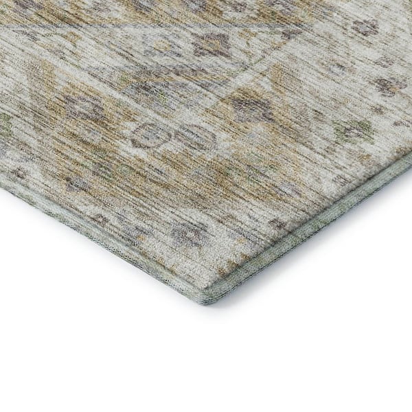 Mayfield Premium Machine Washable Abstract AMF2195 Ivory 3 ft. x 4 ft. Area Rug