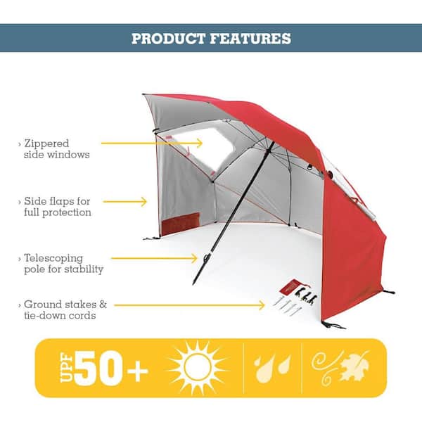 ITOPFOX 8 ft. Blue Rain Canopy Umbrella with SPF 50+ Sun for