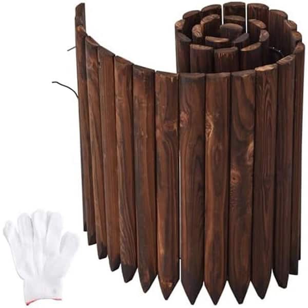 Flexible Wooden Garden Edging 15.7 H 47.2 L Decorative Fence Landscape Border 3 Pack 12 ft. Total Length