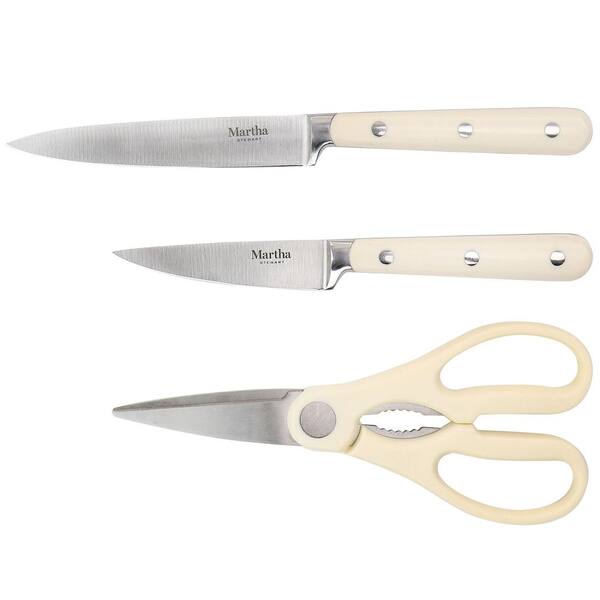 🔥German SMEG kitchen stainless steel knife set Cream Set includes:  🕊️Vegetable knife 3” x1 🕊️Utility knife 5” x1 🕊️Meat knife 5.9”…