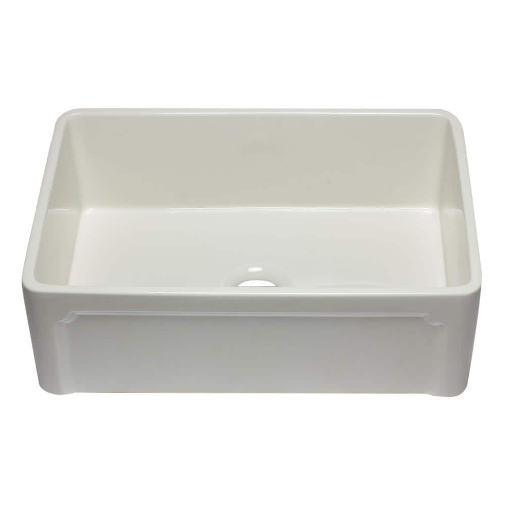 30'' Biscuit Fireclay Farmhouse Single Bowl Kitchen Sink