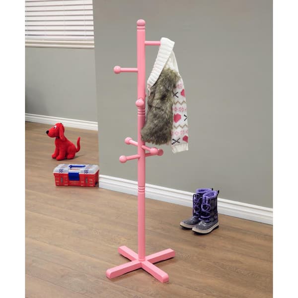 Homecraft Furniture 8-Hook Kid's Coat Rack in Pink