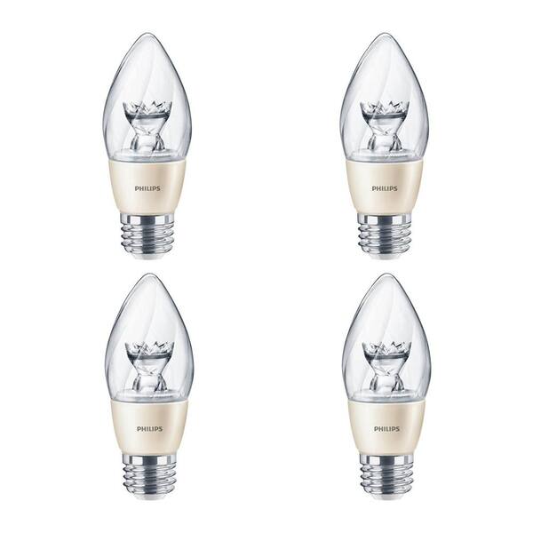Philips 60W Equivalent Soft White (2700K) F15 Post Dimmable LED Light Bulb (4-Pack)