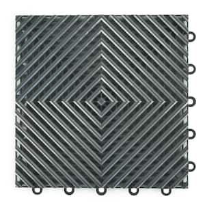Perforated Click 12-1/8 in. x 12-1/8 in. Gray Plastic Garage Floor Tile (25-Pack)