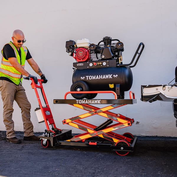 600 lb. Electric Battery Powered Hydraulic Scissor Lift Table Cart with 58 in. Extension, for Warehouses, and Shops