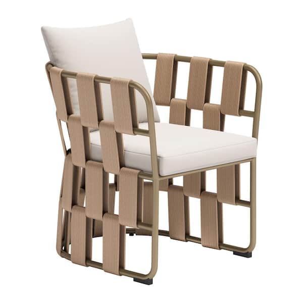 ZUO Quadrat Outdoor Collection White Olefin Dining Chair
