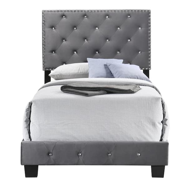 AndMakers Suffolk Gray Twin Panel Bed