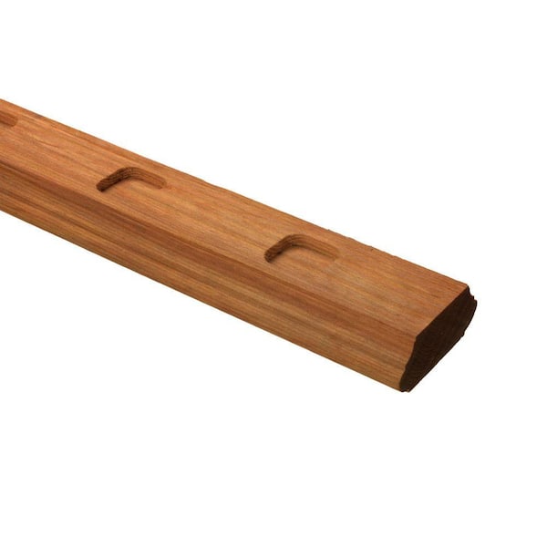 Unbranded 6 ft. Pressure-Treated Redwood-Tone Pine Routed Hand Rail